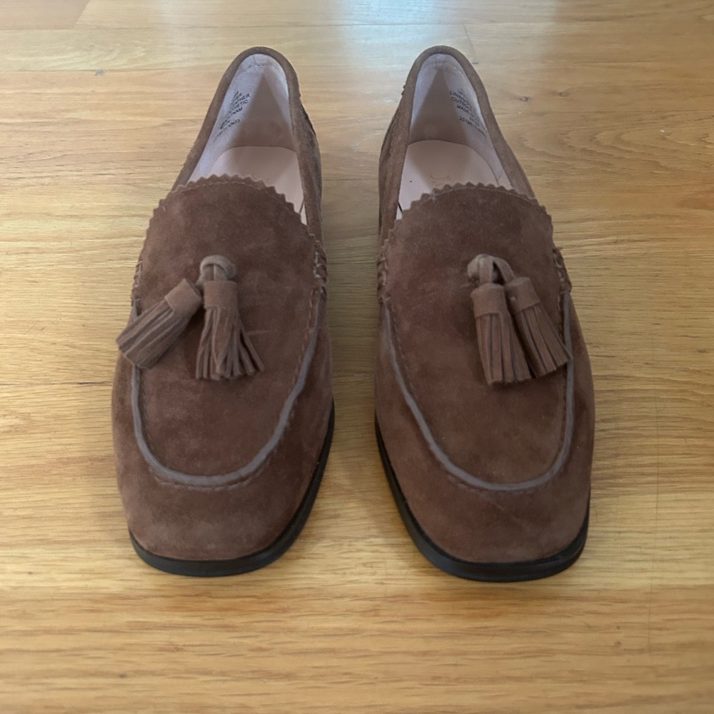 JCREW NWOB Brown Suede Loafers with Tassels